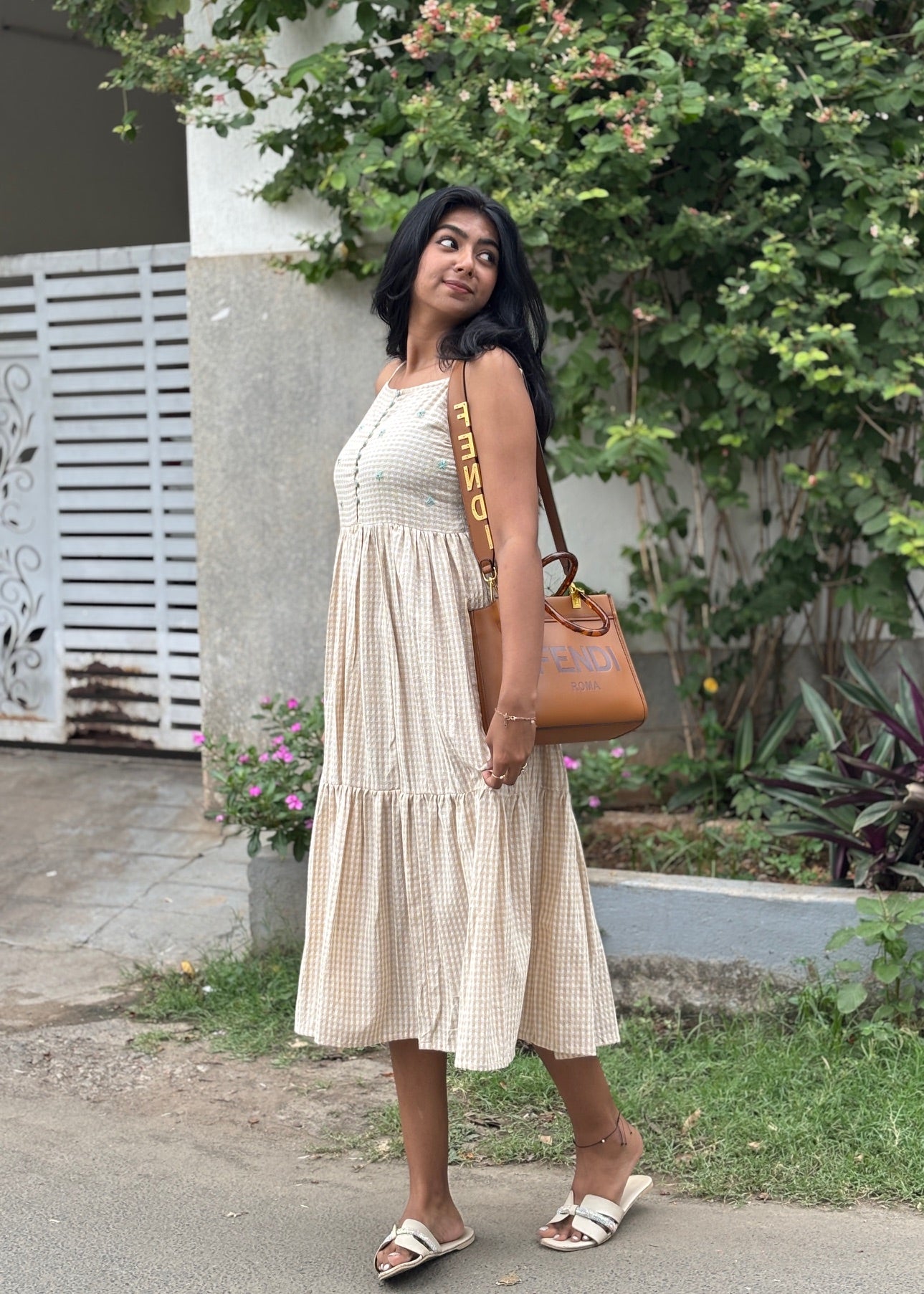 Gingham Strap Dress