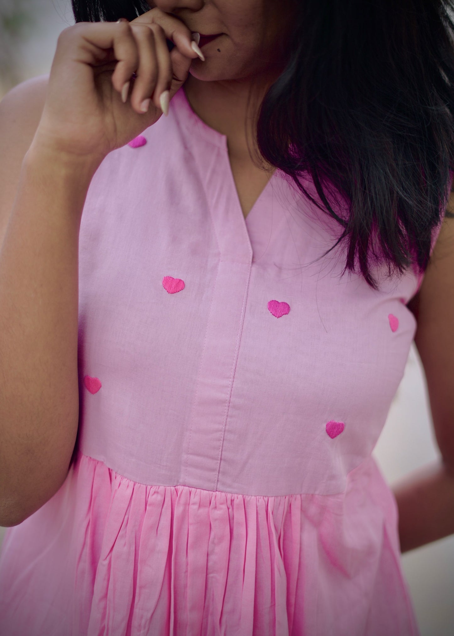 Colour Block Heart Dress