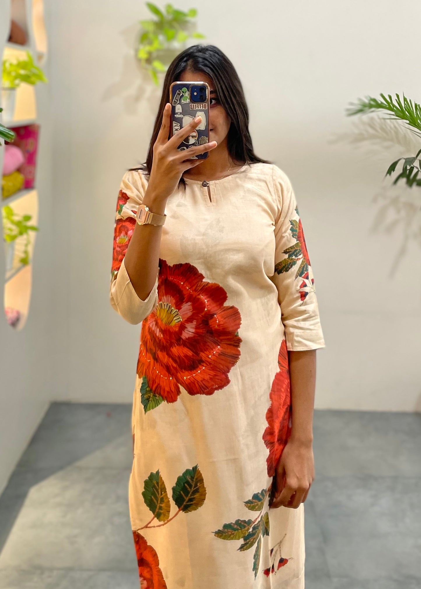 Muslin Floral Kurta