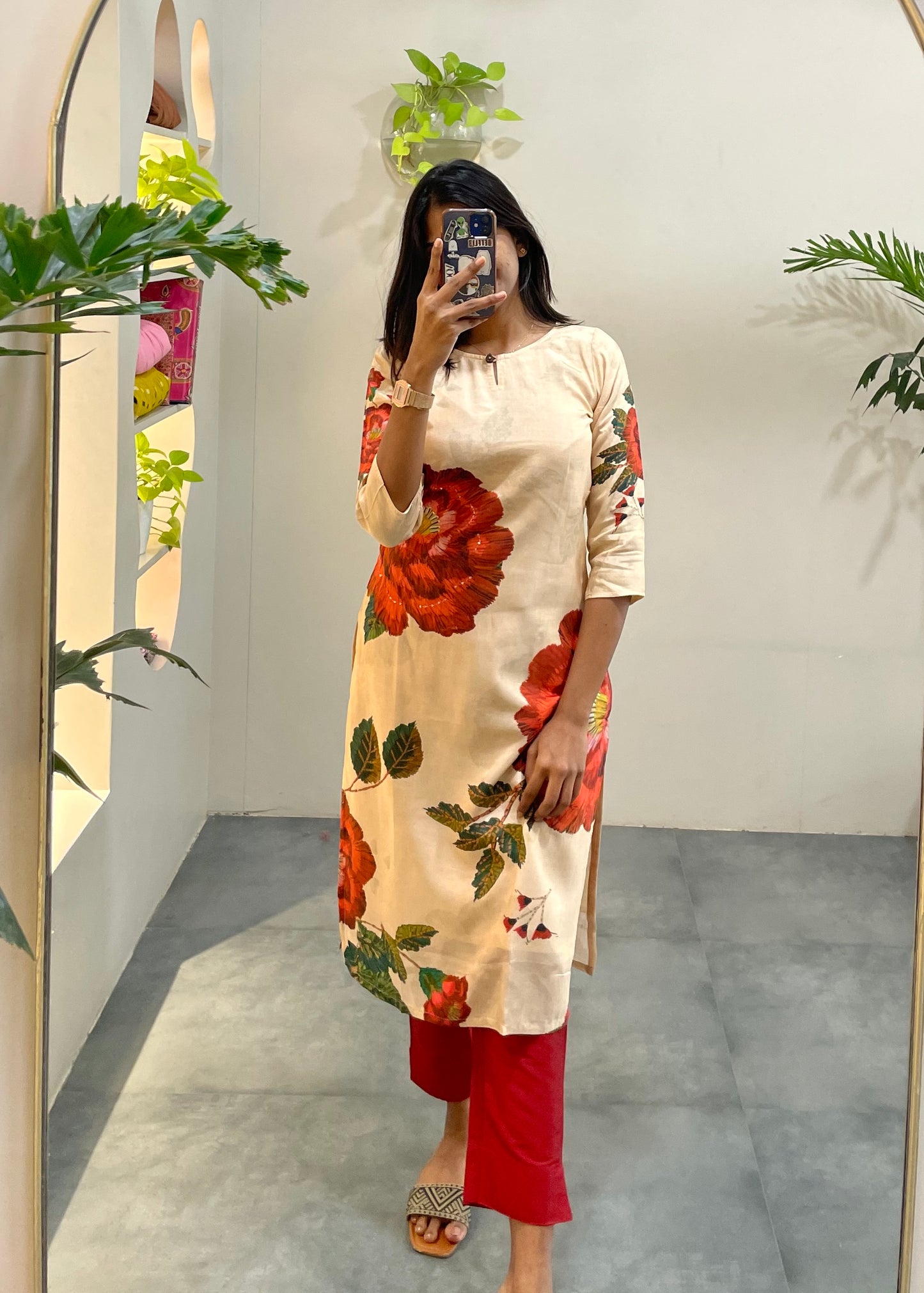 Muslin Floral Kurta