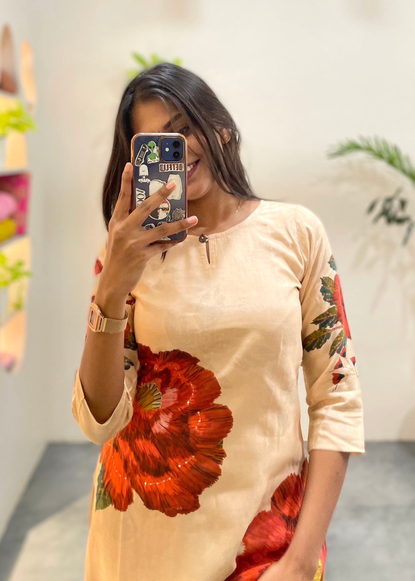 Muslin Floral Kurta