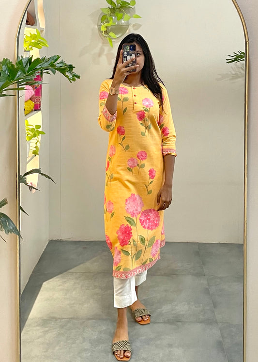 Floral Cotton Kurta