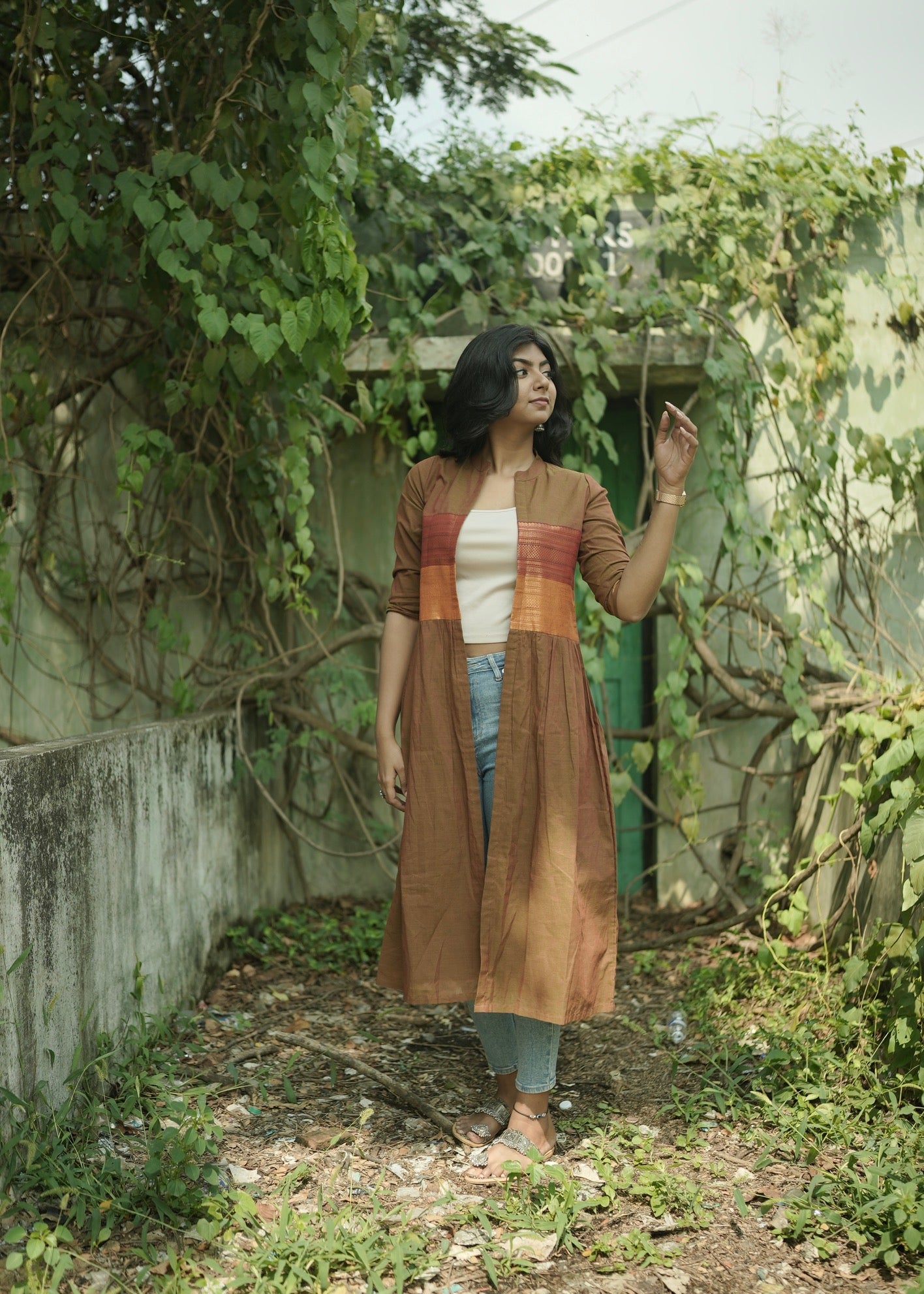 Handloom Long Overcoat