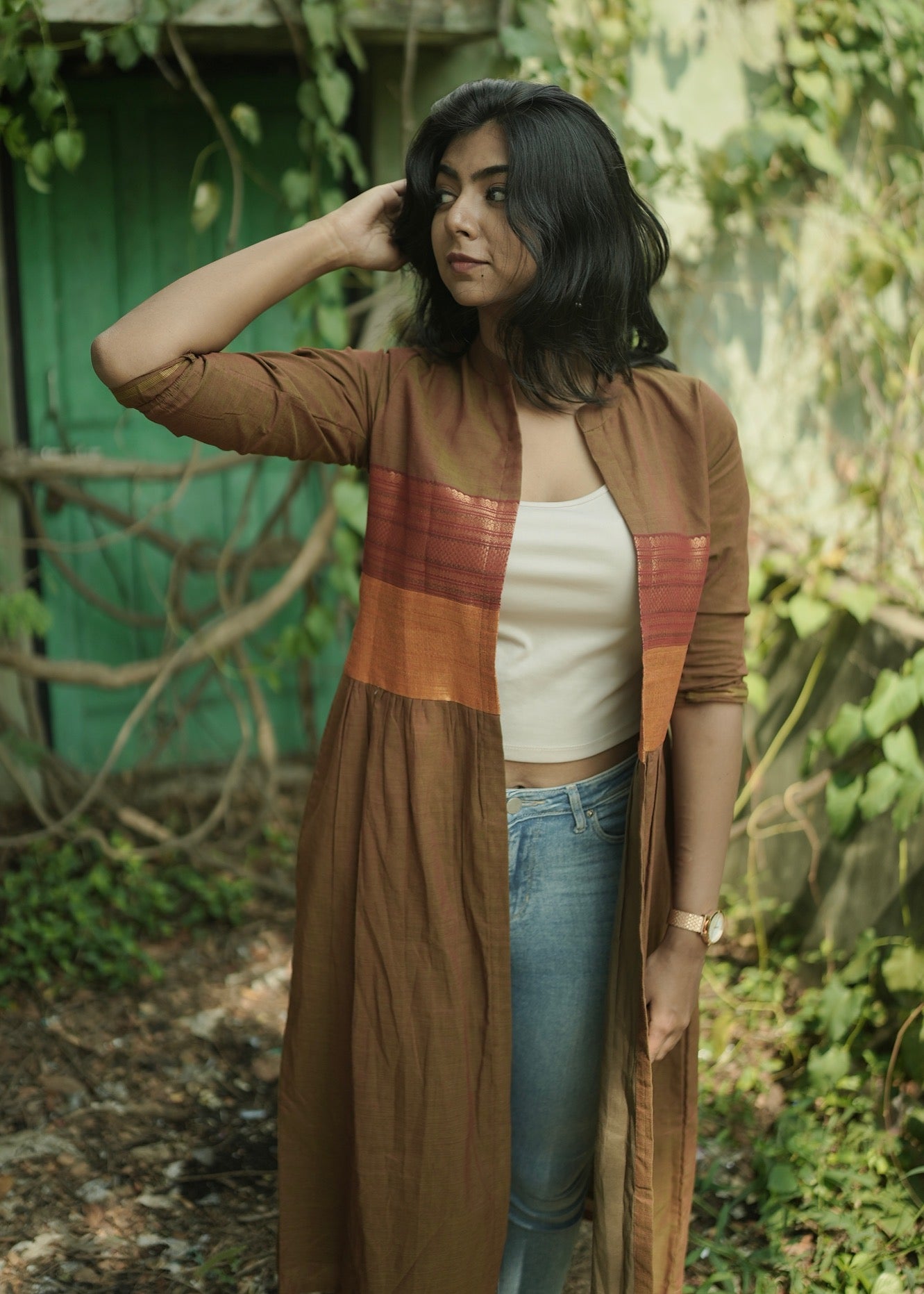 Handloom Long Overcoat