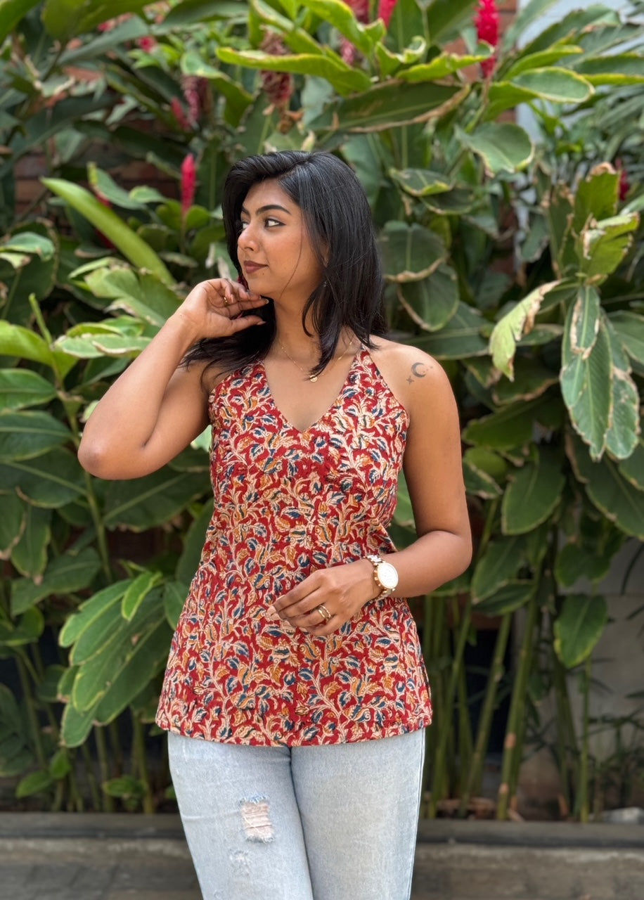 Kalamkari Back Tie-up Top