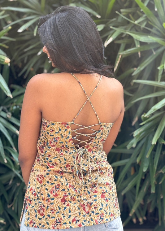 Kalamkari Back Tie-up Top