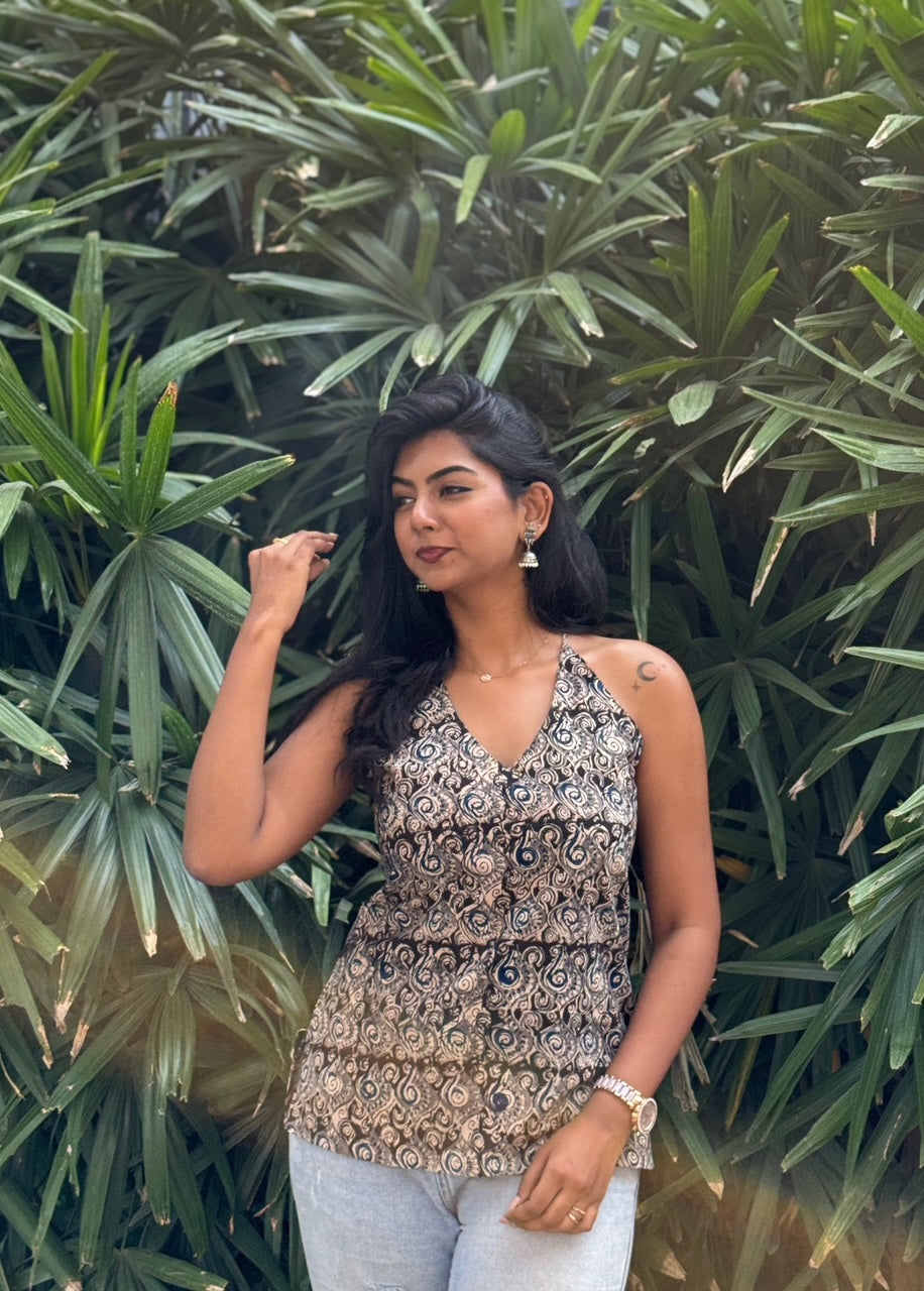 Kalamkari Back Tie-up Top