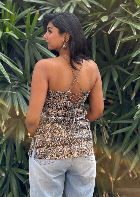 Kalamkari Back Tie-up Top