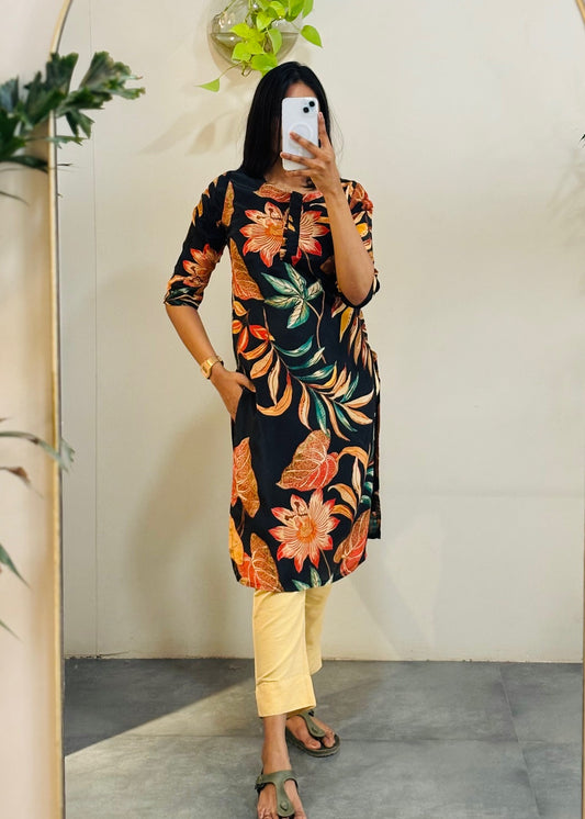 Muslin Floral Kurta