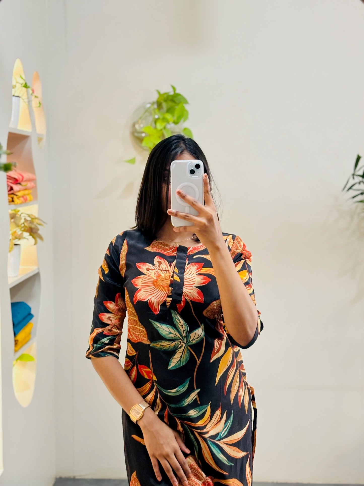 Muslin Floral Kurta