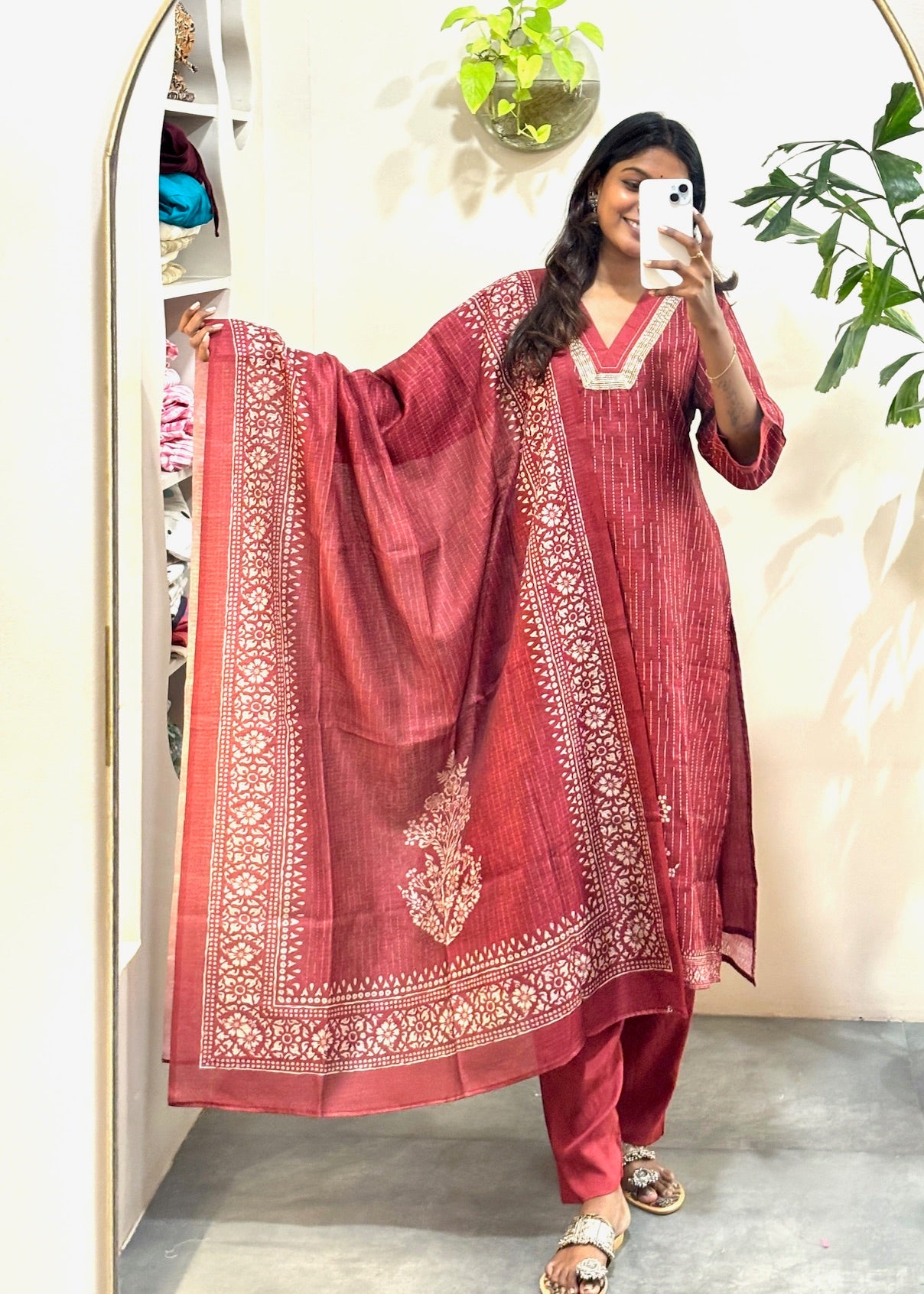 Chanderi Suit Set