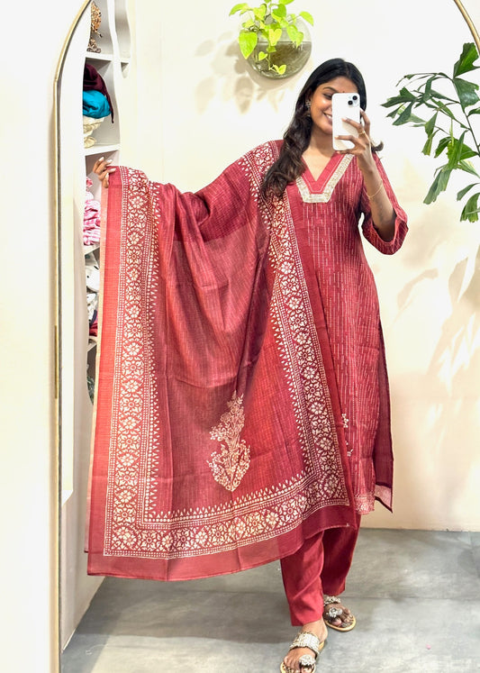 Chanderi Suit Set