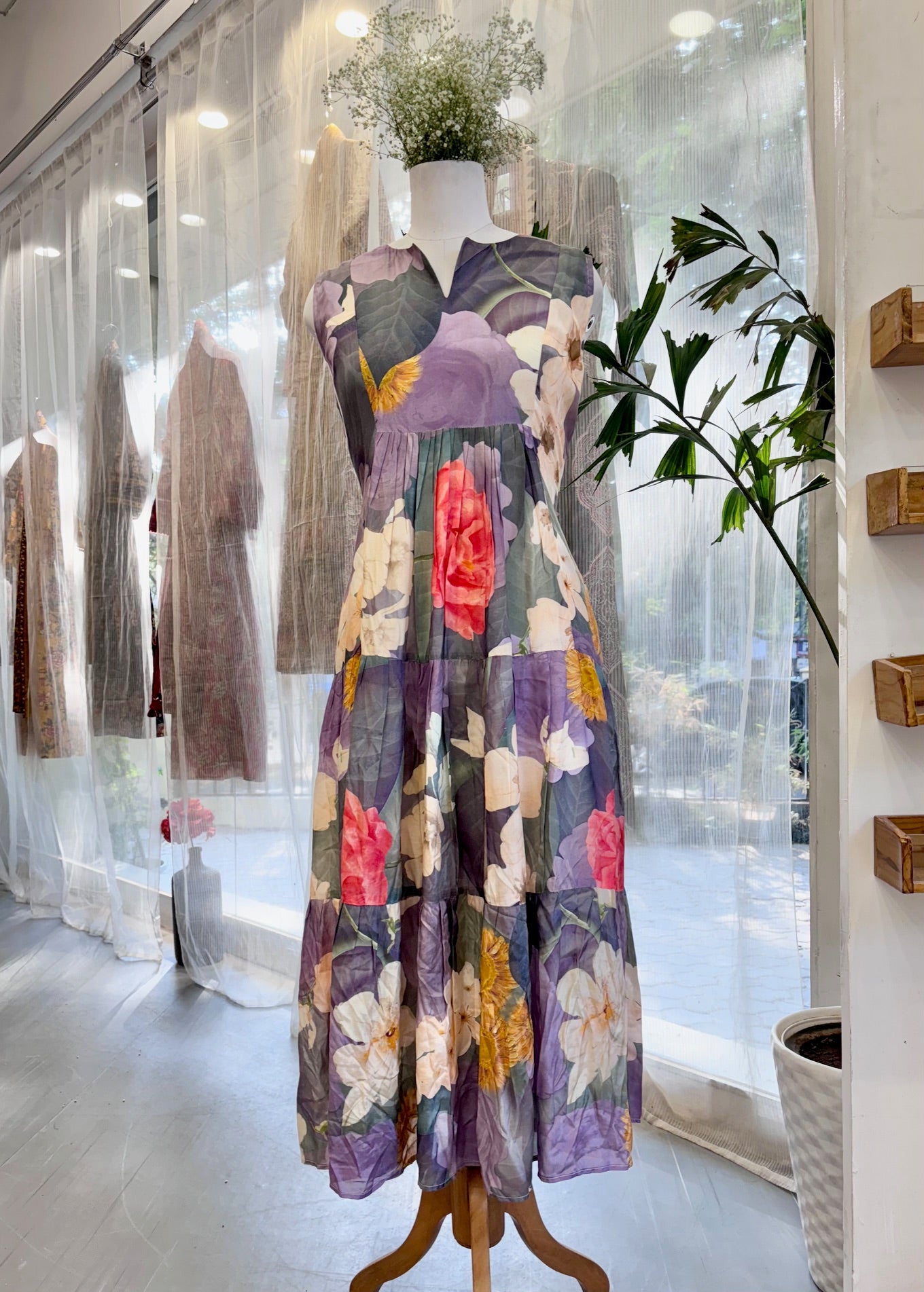 Tropical Bloom Flared Dress