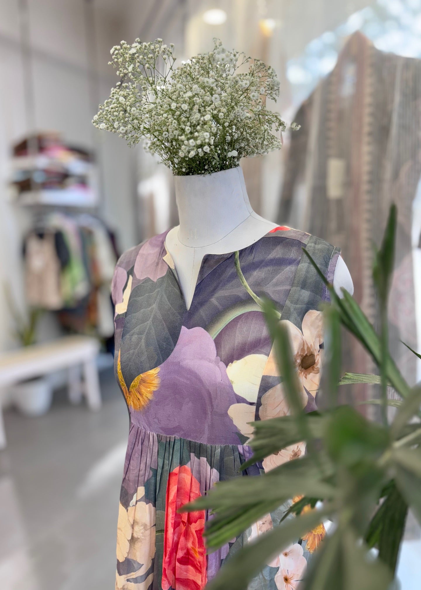 Tropical Bloom Flared Dress