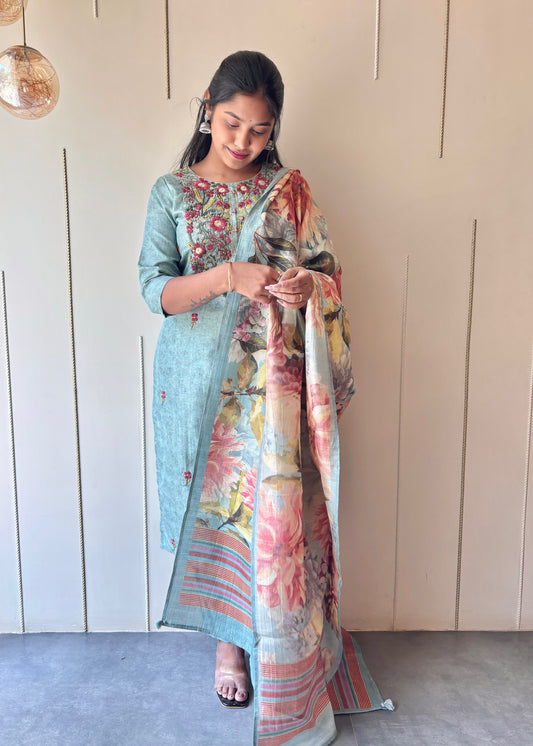 Embroidered Suit Set