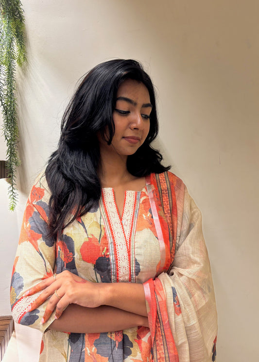 Semi Linen Suit Set