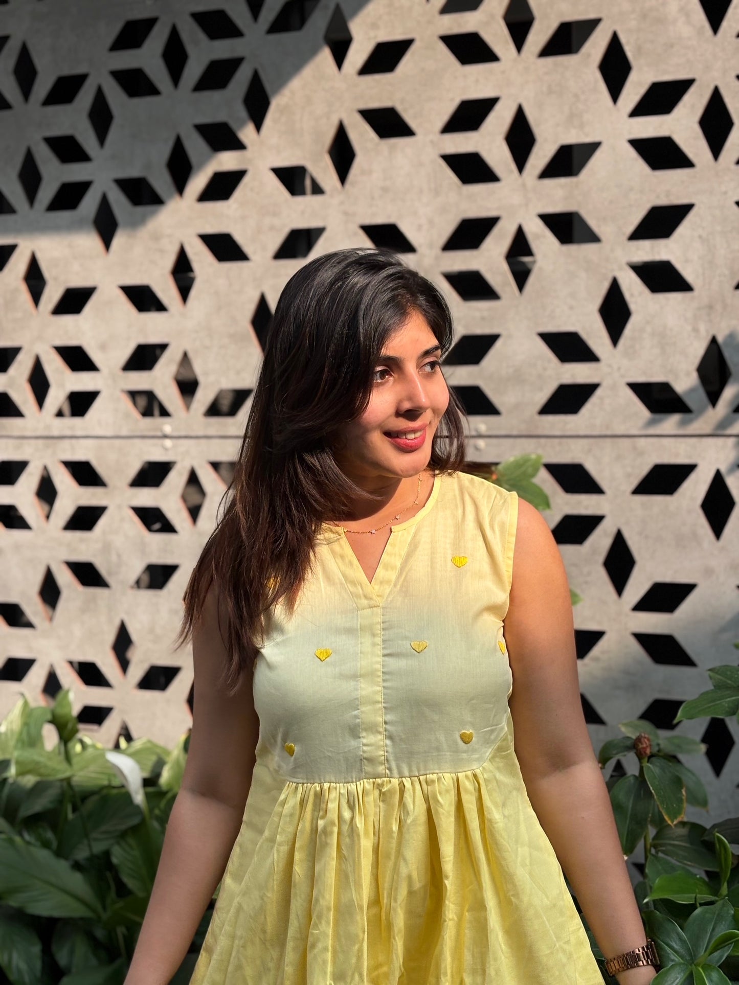 Colour Block Heart Dress