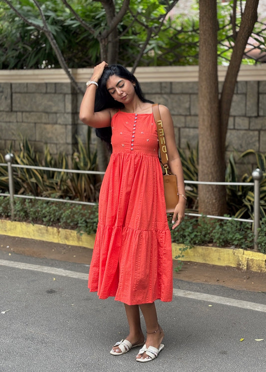 Seersucker Strap Dress