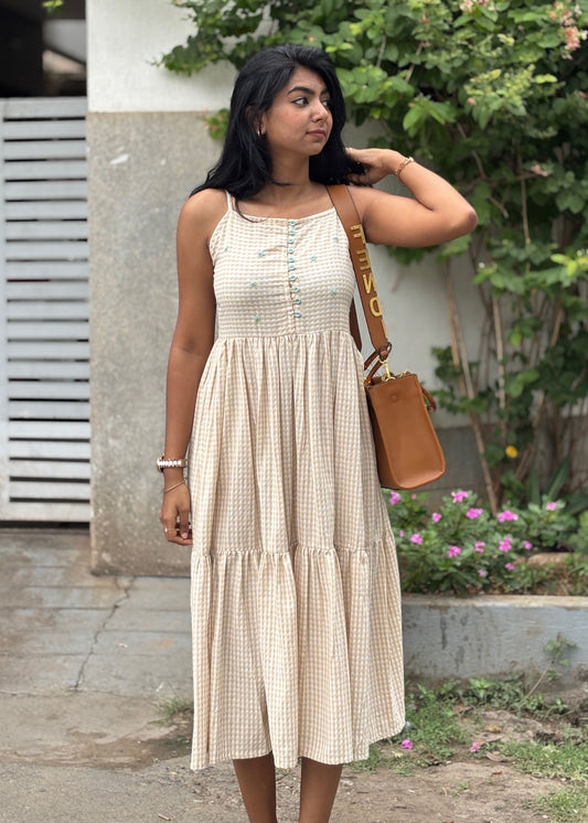 Gingham Strap Dress