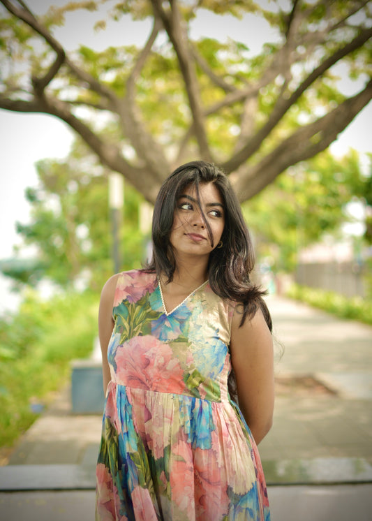 Watercolor Floral Dress