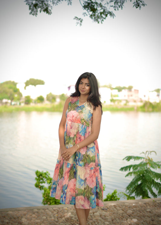 Watercolor Floral Dress