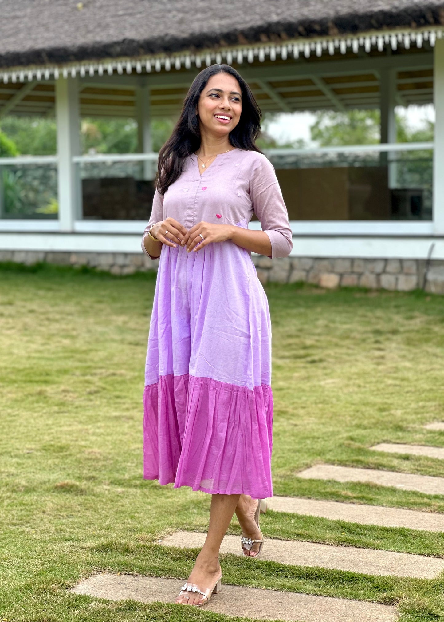 Colour Block Heart Dress