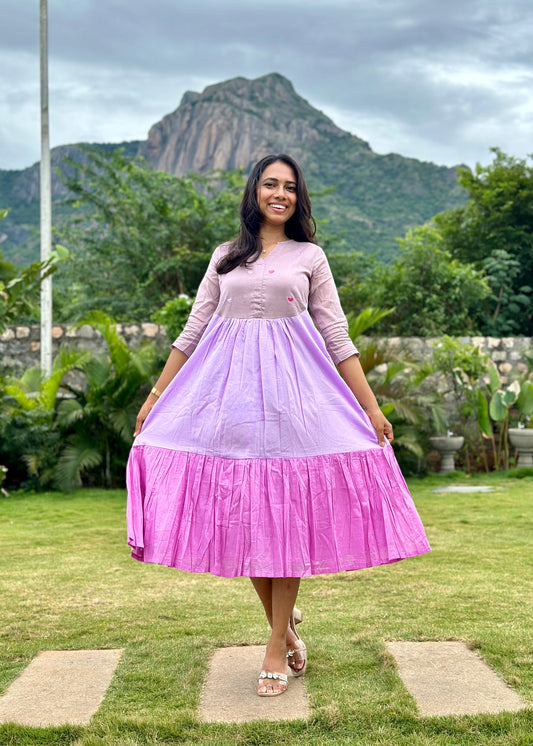 Colour Block Heart Dress