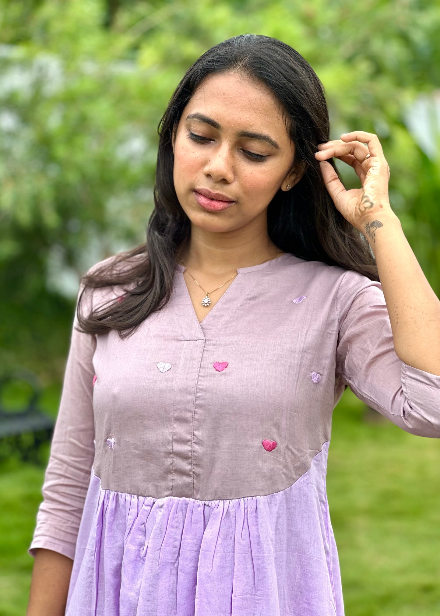 Colour Block Heart Dress