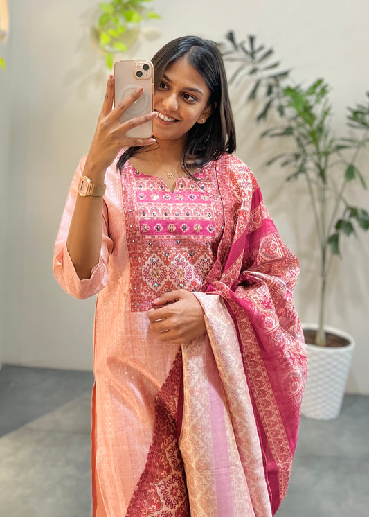 Chanderi Suit Set