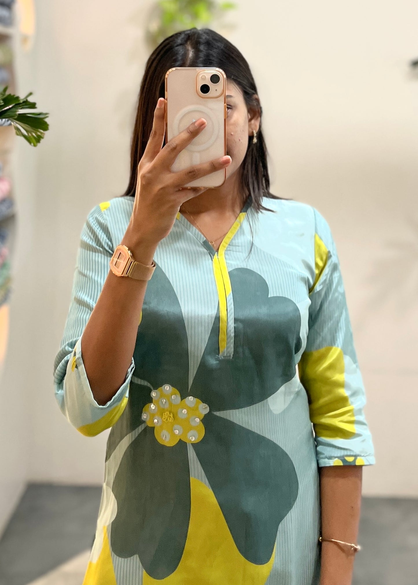 Muslin Floral Kurta