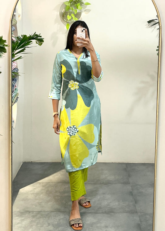 Muslin Floral Kurta